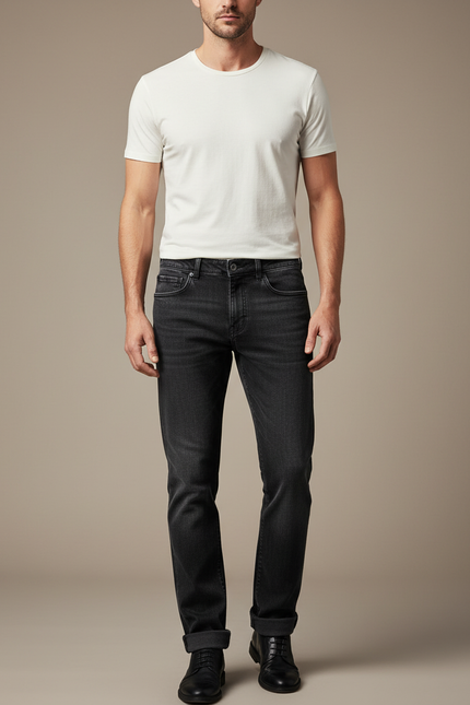 Pantalon Noir Droit Stretch Denim Homme - Jean
