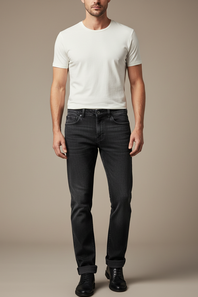Pantalon Noir Droit Stretch Denim Homme - Jean