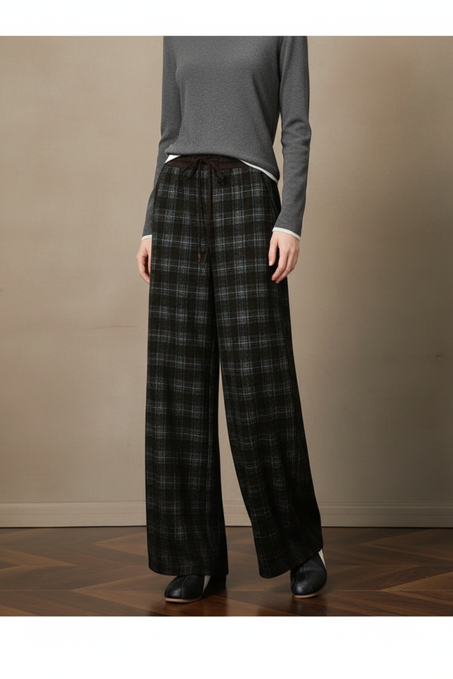 Pantalon Tweed Femme Noir