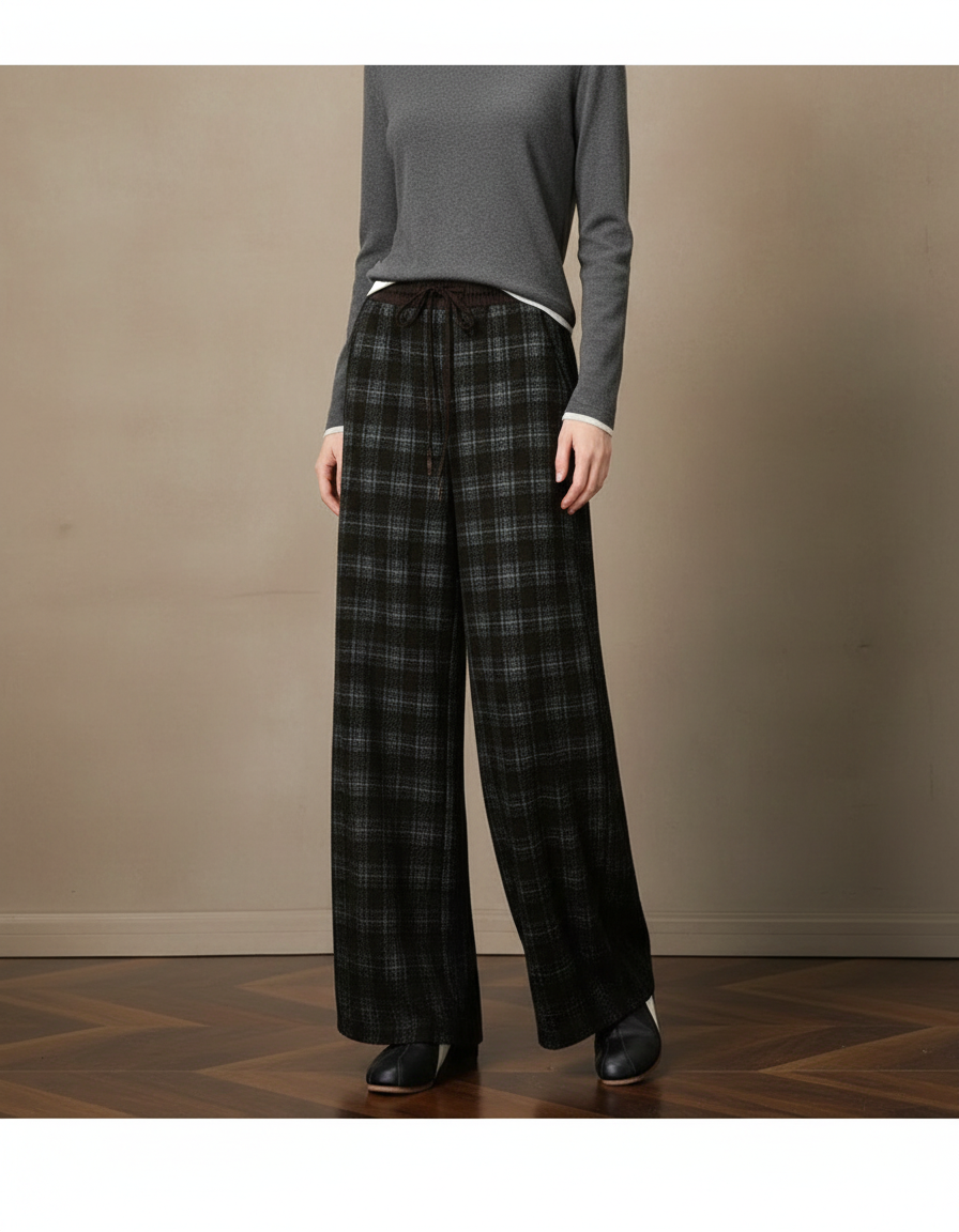 Pantalon Tweed Femme Noir