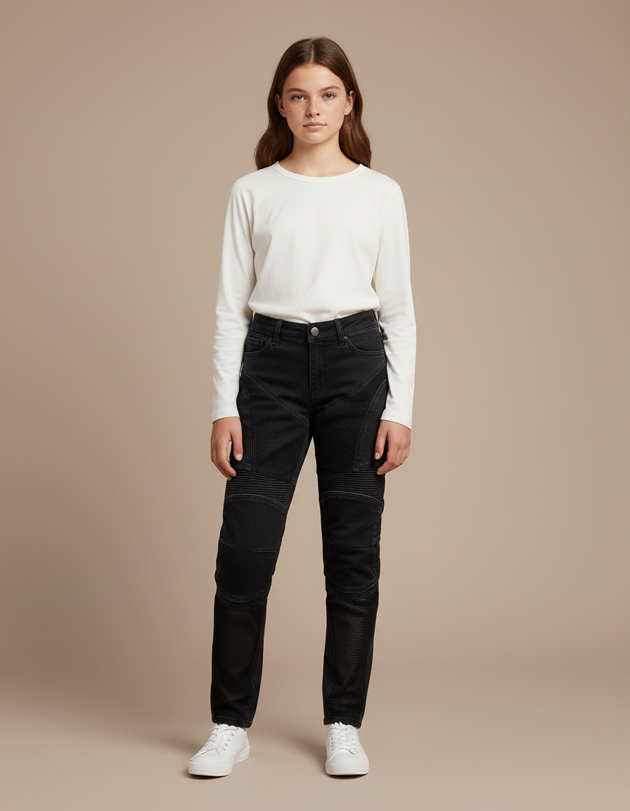 Pantalon Moto Femme Noir - Jean