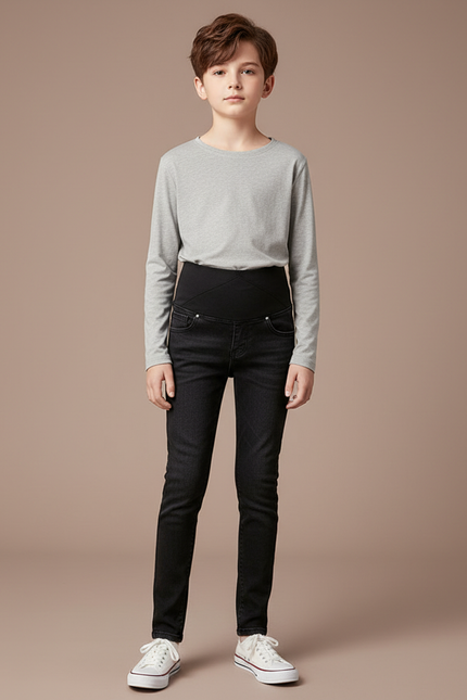 Pantalon Noir Jean Skinny Élastique Ajusté Confortable