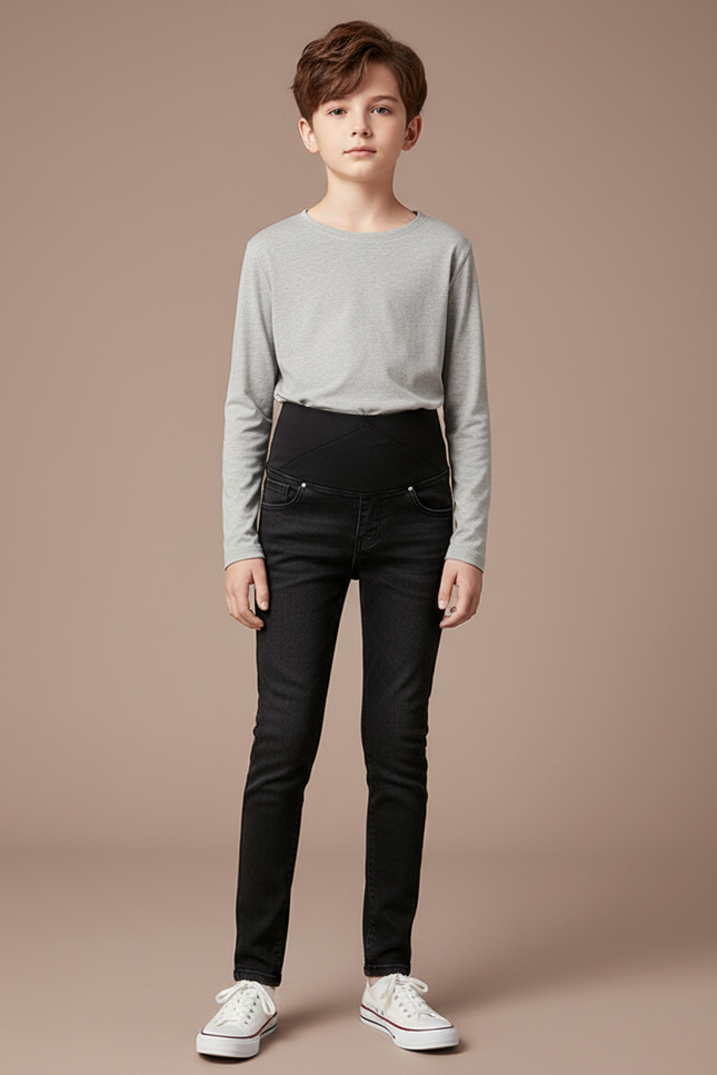 Pantalon Noir Jean Skinny Élastique Ajusté Confortable