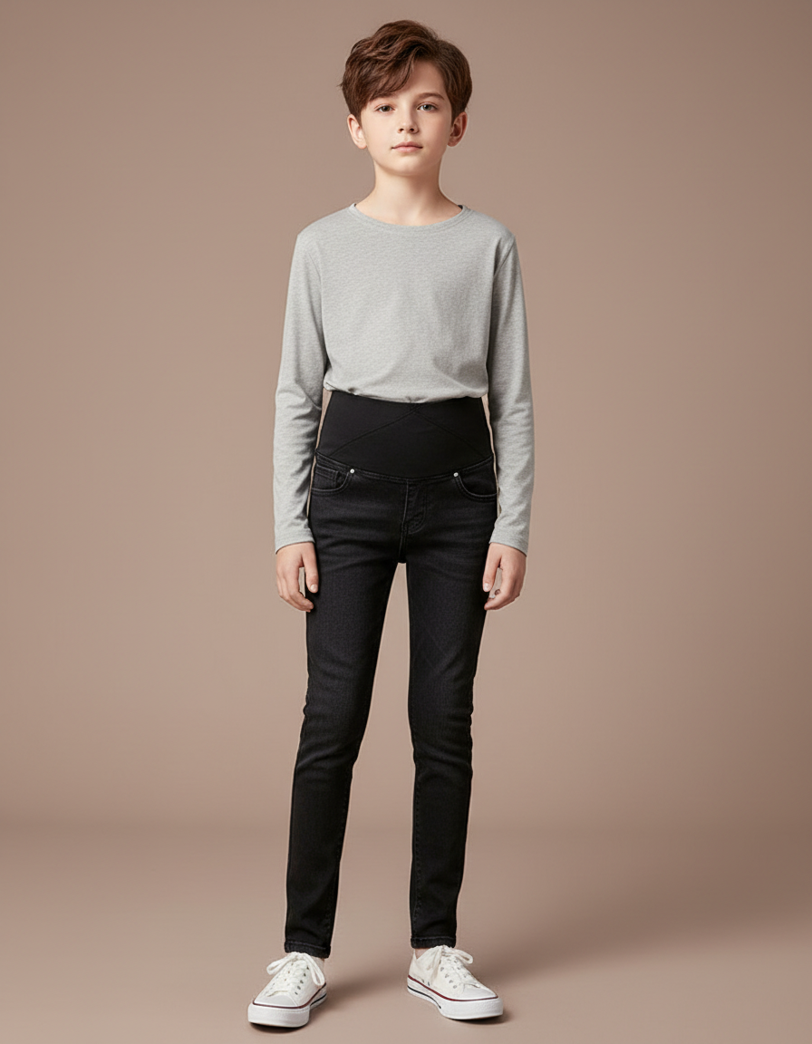 Pantalon Noir Jean Skinny Élastique Ajusté Confortable