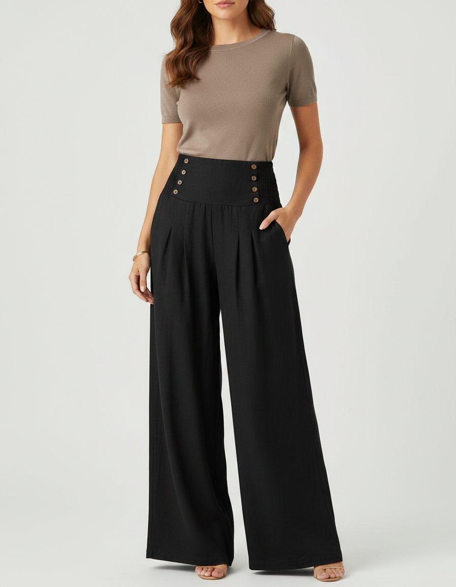Pantalon Paperbag Noir - Viscose