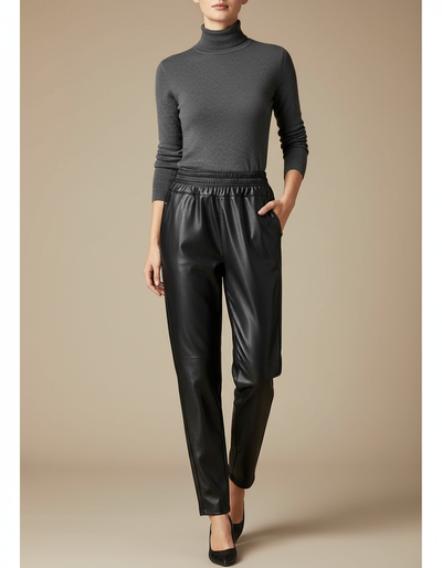 Pantalon Noir Femme Droit