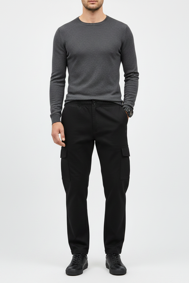 Pantalons Cargo Noir Homme - Polyester