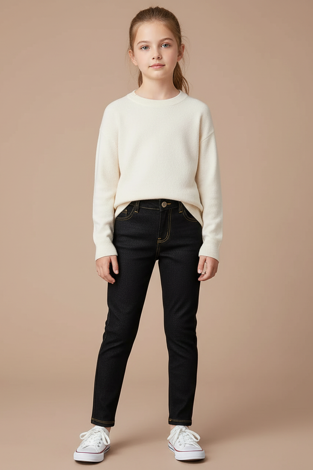 Pantalon Noir Slim Fille Élastique Crayon - Jean