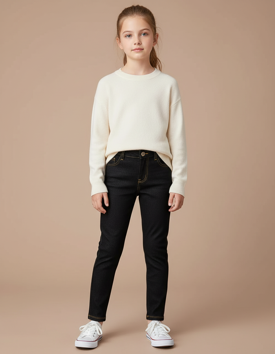 Pantalon Noir Slim Fille Élastique Crayon - Jean