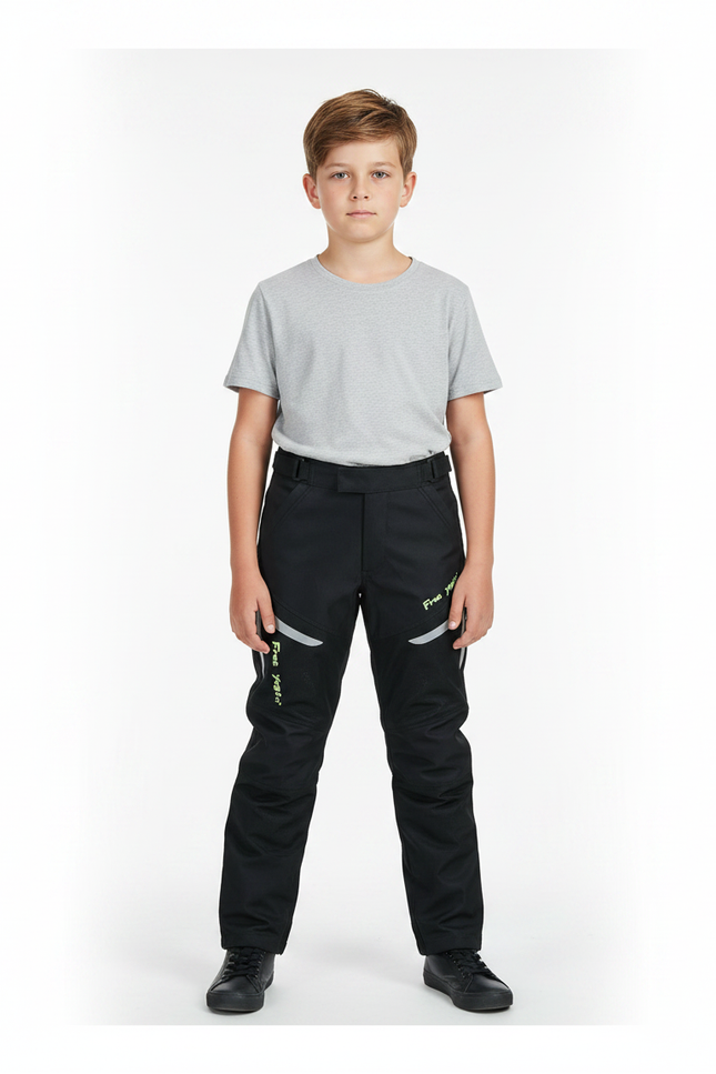 Pantalon Noir Moto Enfant Réfléchissant Imperméable Thermique - Polyester
