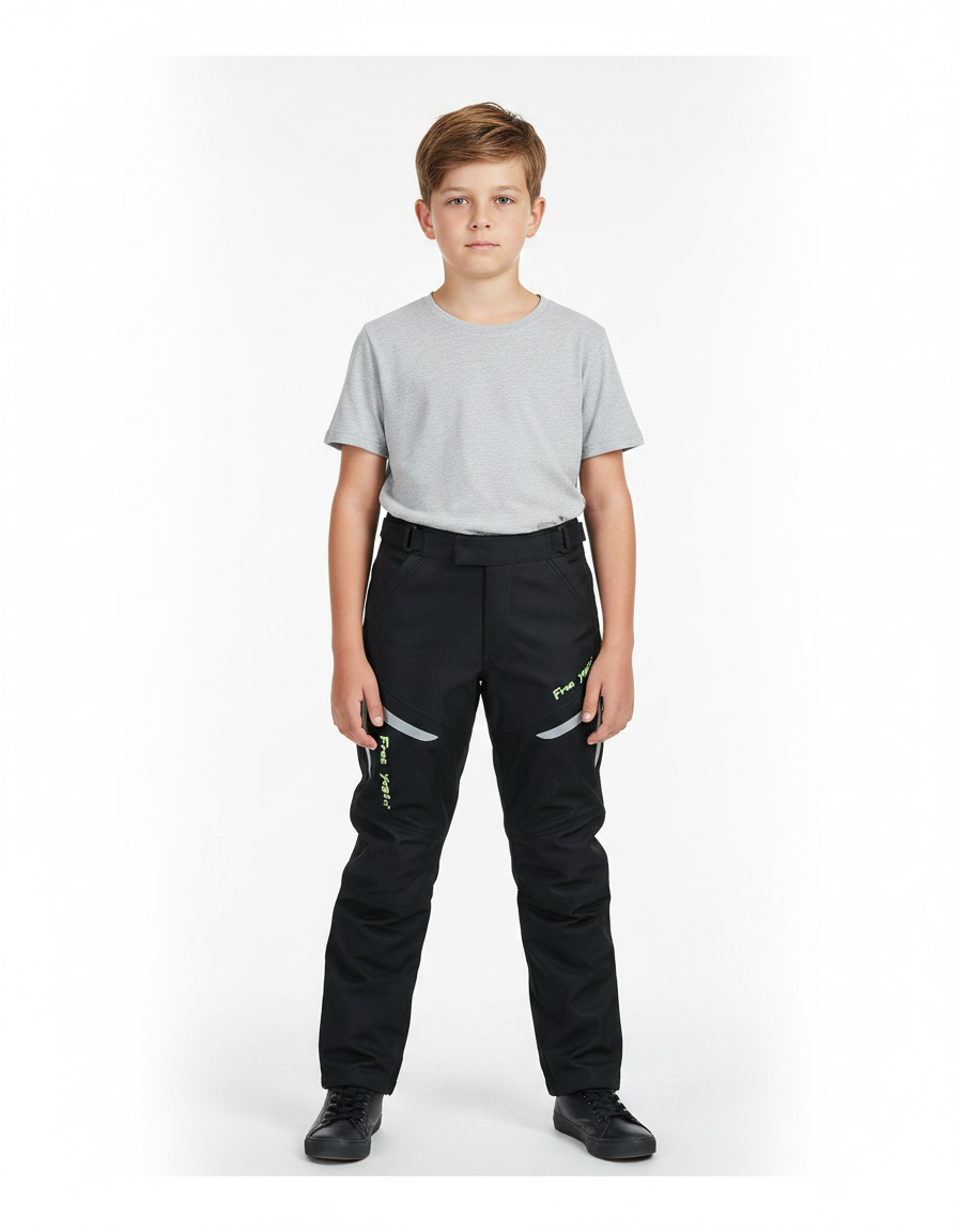 Pantalon Noir Moto Enfant Réfléchissant Imperméable Thermique - Polyester