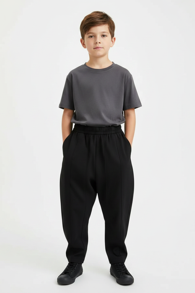 Pantalon Noir Ample Garçon Décontracté Confortable - Molleton