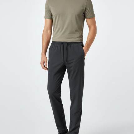 Pantalon Noir Léger Respirant Extensible Décontracté Homme - Polyester