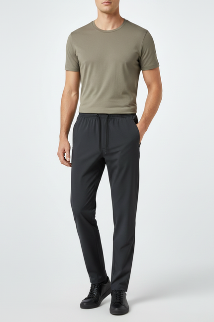 Pantalon Noir Léger Respirant Extensible Décontracté Homme - Polyester