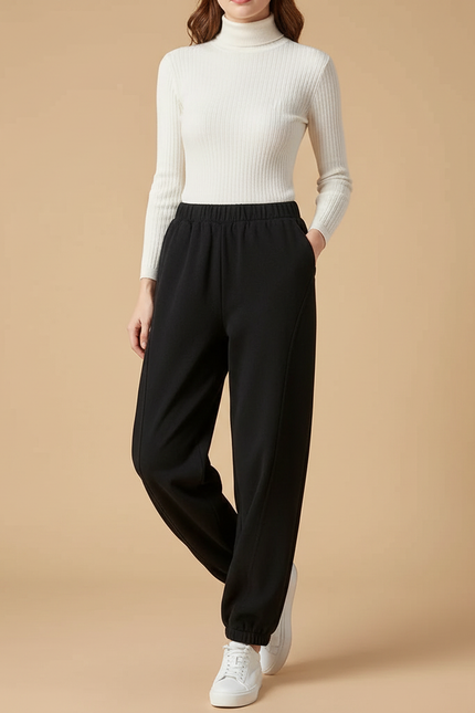 Pantalon Baggy Femme Noir - Molleton