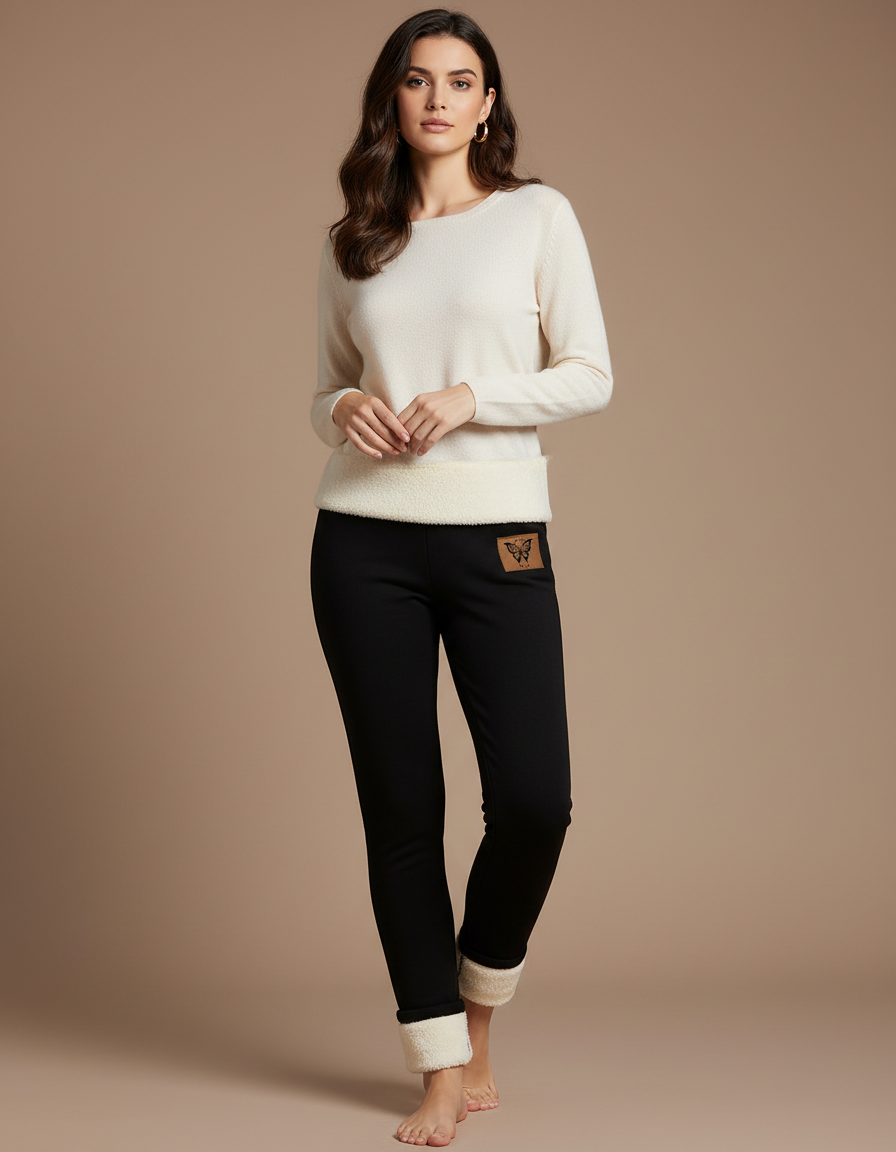 Pantalon Noir Laine - Molleton