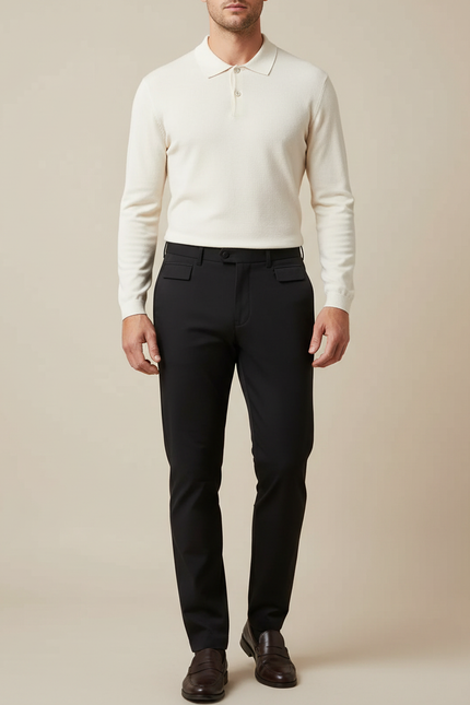Pantalon Tailleur Noir Homme - Gabardine