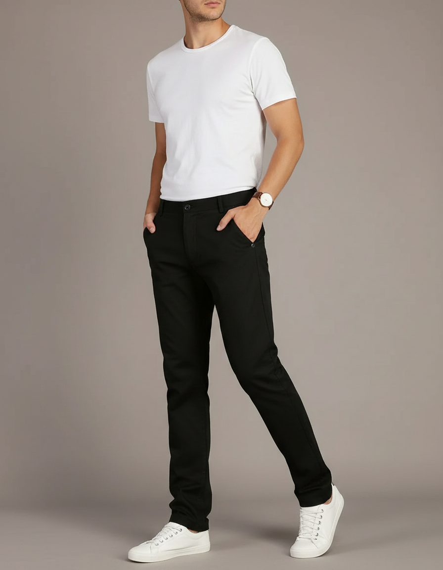 Pantalon Skinny Noir Homme - Gabardine