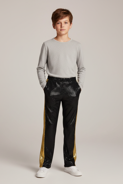 Pantalon Noir A Paillette - Polyester