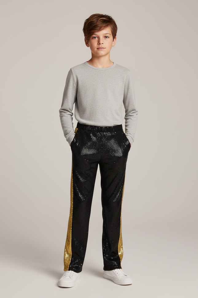 Pantalon Noir A Paillette - Polyester