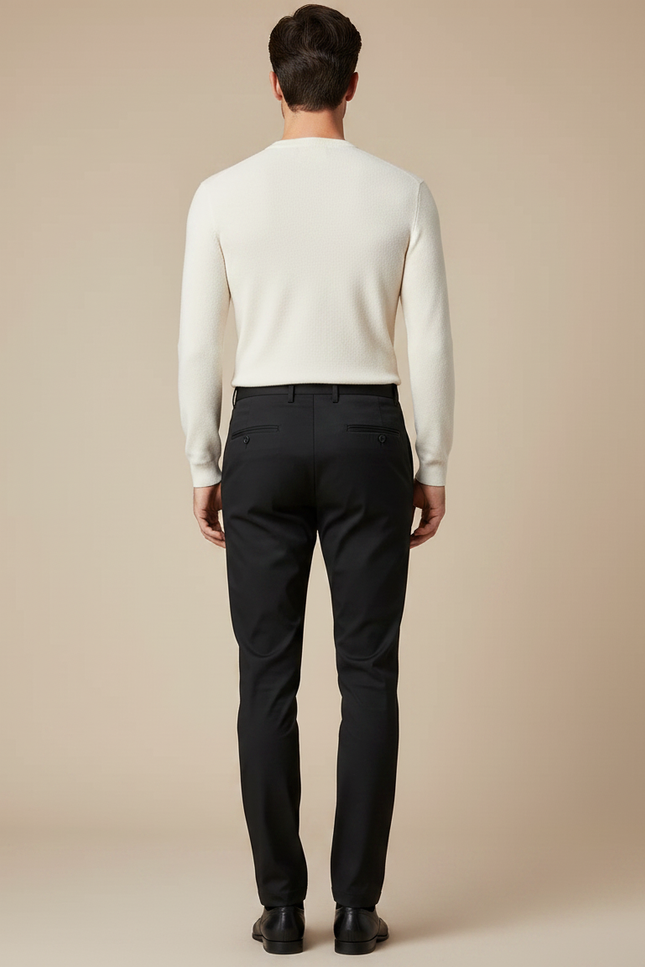 Pantalon Noir Stretch - Polyester - vue 2