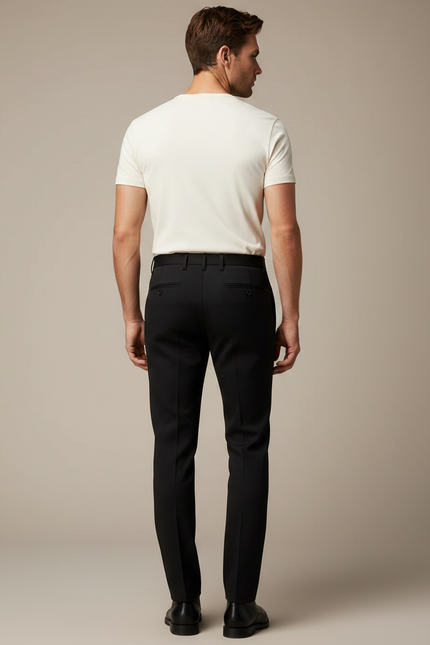 Pantalon Habille Noir - Gabardine - vue 2