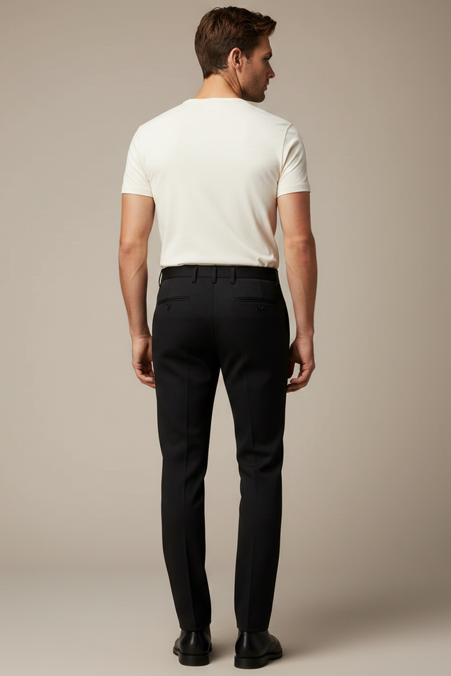 Pantalon Habille Noir - Gabardine - vue 2