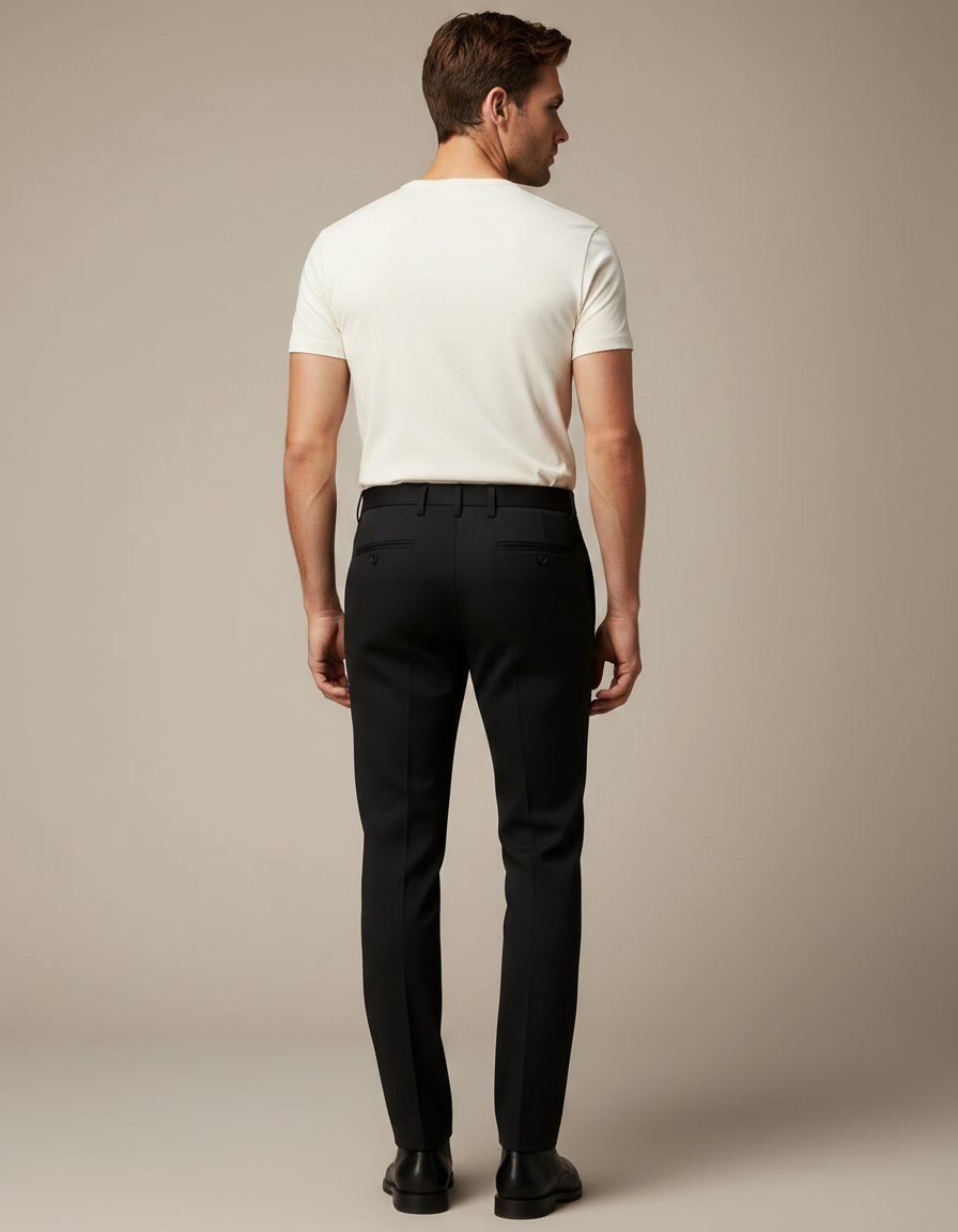 Pantalon Habille Noir - Gabardine - vue 2