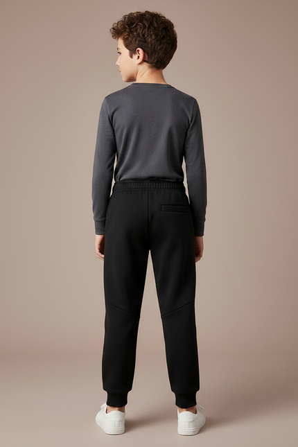 Pantalon Noir Bande Blanche - Molleton - vue 2