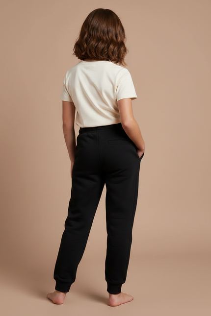Pantalon Noir Molletonné Enfant Décontracté Sport Imprimé - vue 2