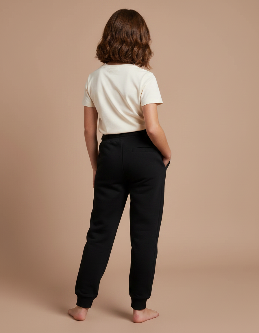 Pantalon Noir Molletonné Enfant Décontracté Sport Imprimé - vue 2