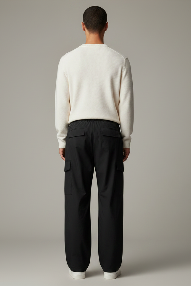 Pantalon Noir Cargo Ample Décontracté Homme Lâche - Polyester - vue 2
