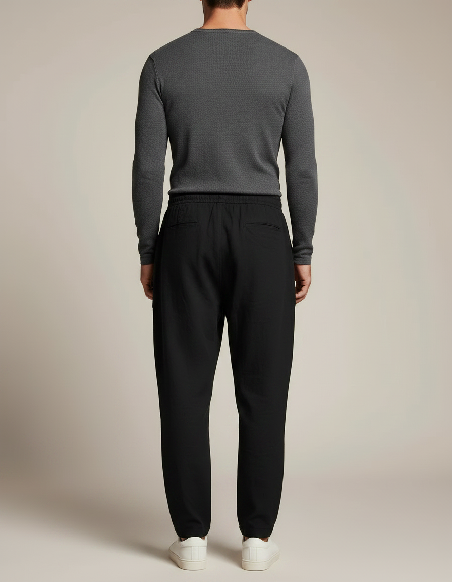 Pantalon Toile Noir Homme - vue 2