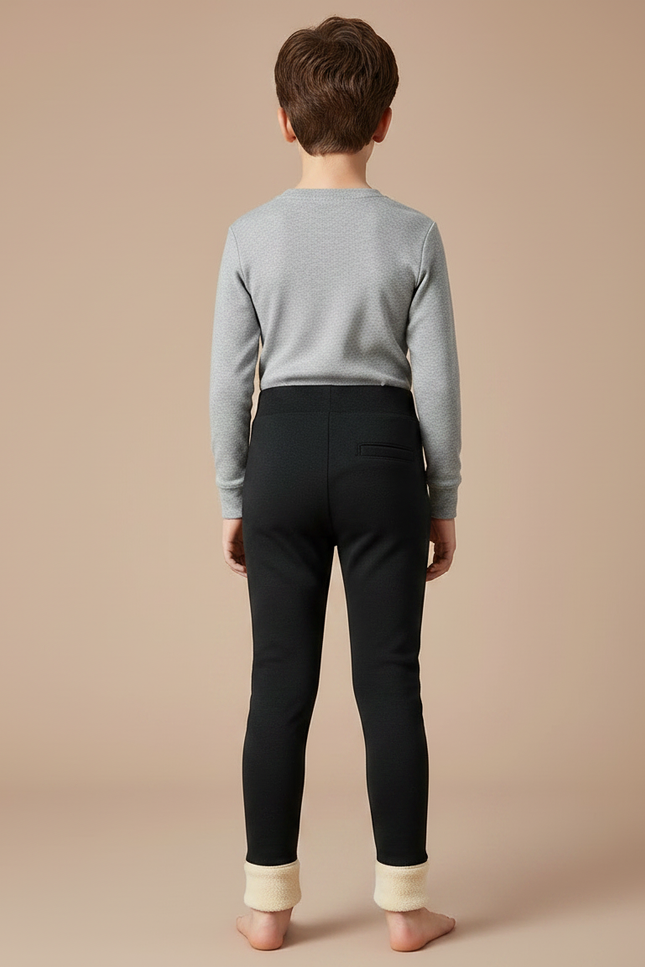 Pantalon Noir Enfant Thermique Molletonné Confortable - vue 2