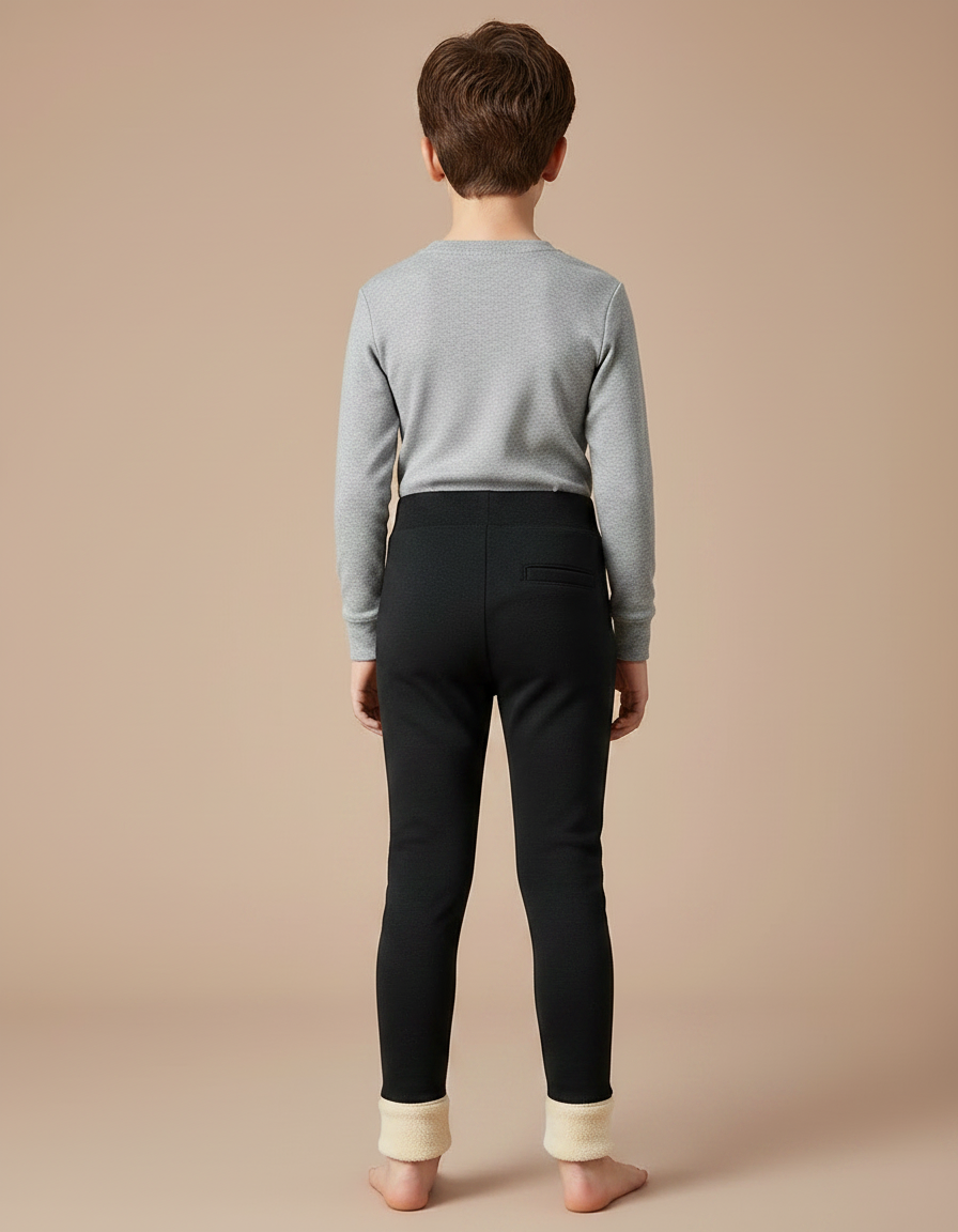 Pantalon Noir Enfant Thermique Molletonné Confortable - vue 2
