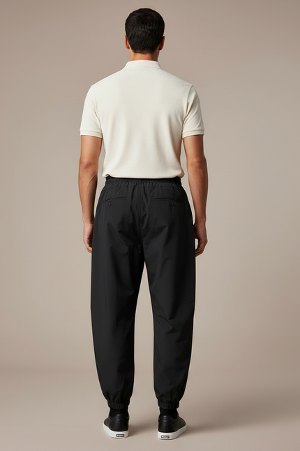 Pantalon Noir Ample Décontracté Homme Élastiqué - Polyester - vue 2
