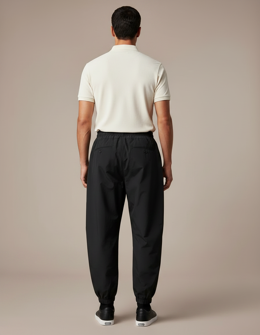 Pantalon Noir Ample Décontracté Homme Élastiqué - Polyester - vue 2