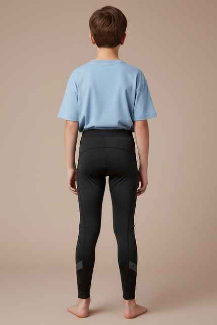 Pantalon Noir Cyclisme Enfant Rembourré Sportif Ajouré - Polyester - vue 2