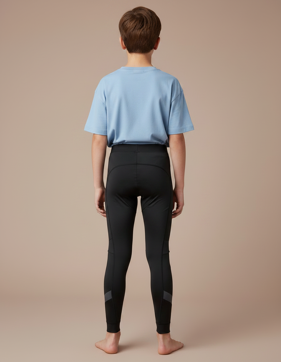 Pantalon Noir Cyclisme Enfant Rembourré Sportif Ajouré - Polyester - vue 2