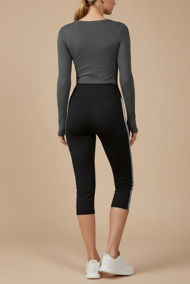 Pantalon Noir Capri Yoga Fitness Sport Femme - Polyester - vue 2