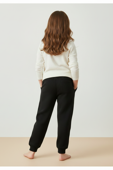 Pantalon Noir Coton - Molleton - vue 2