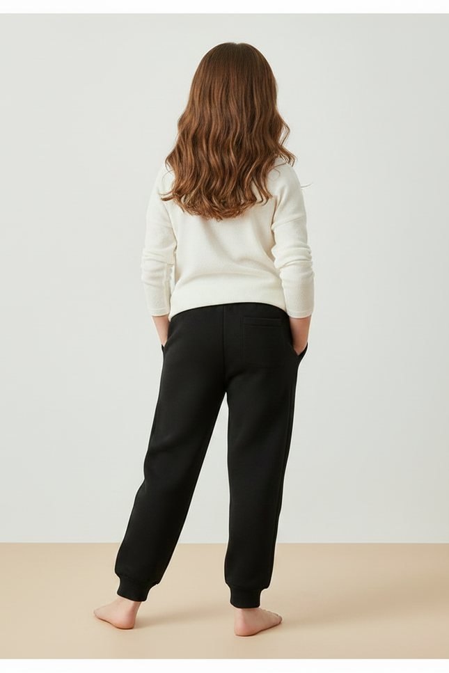 Pantalon Noir Coton - Molleton - vue 2