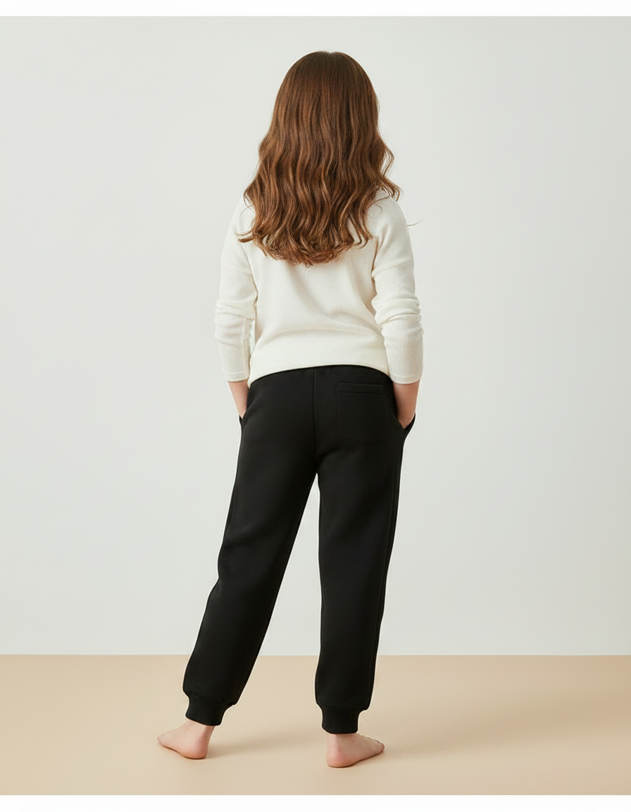 Pantalon Noir Coton - Molleton - vue 2