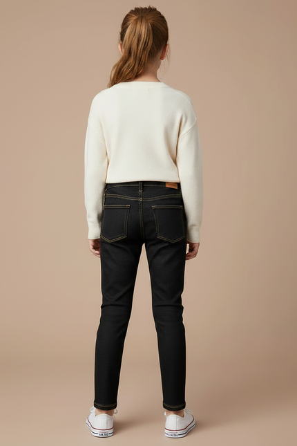 Pantalon Noir Slim Fille Élastique Crayon - Jean - vue 2