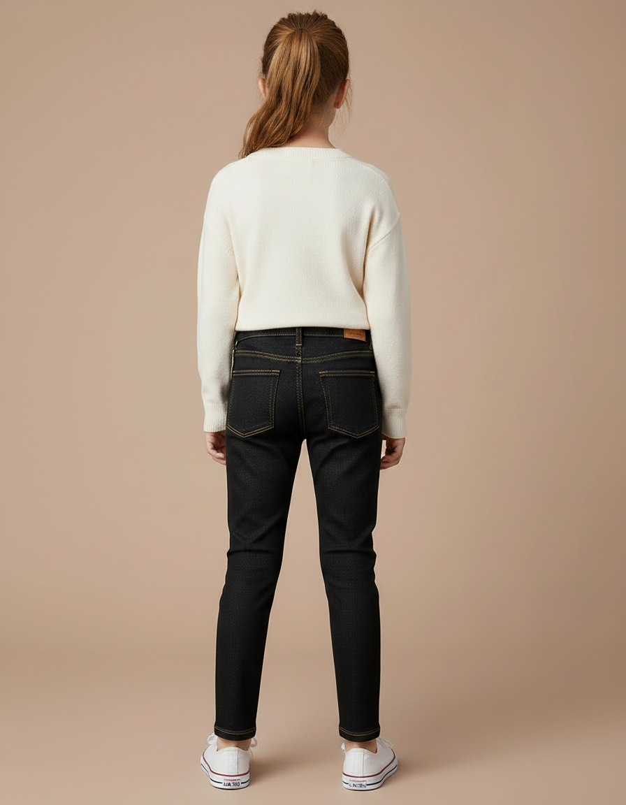 Pantalon Noir Slim Fille Élastique Crayon - Jean - vue 2