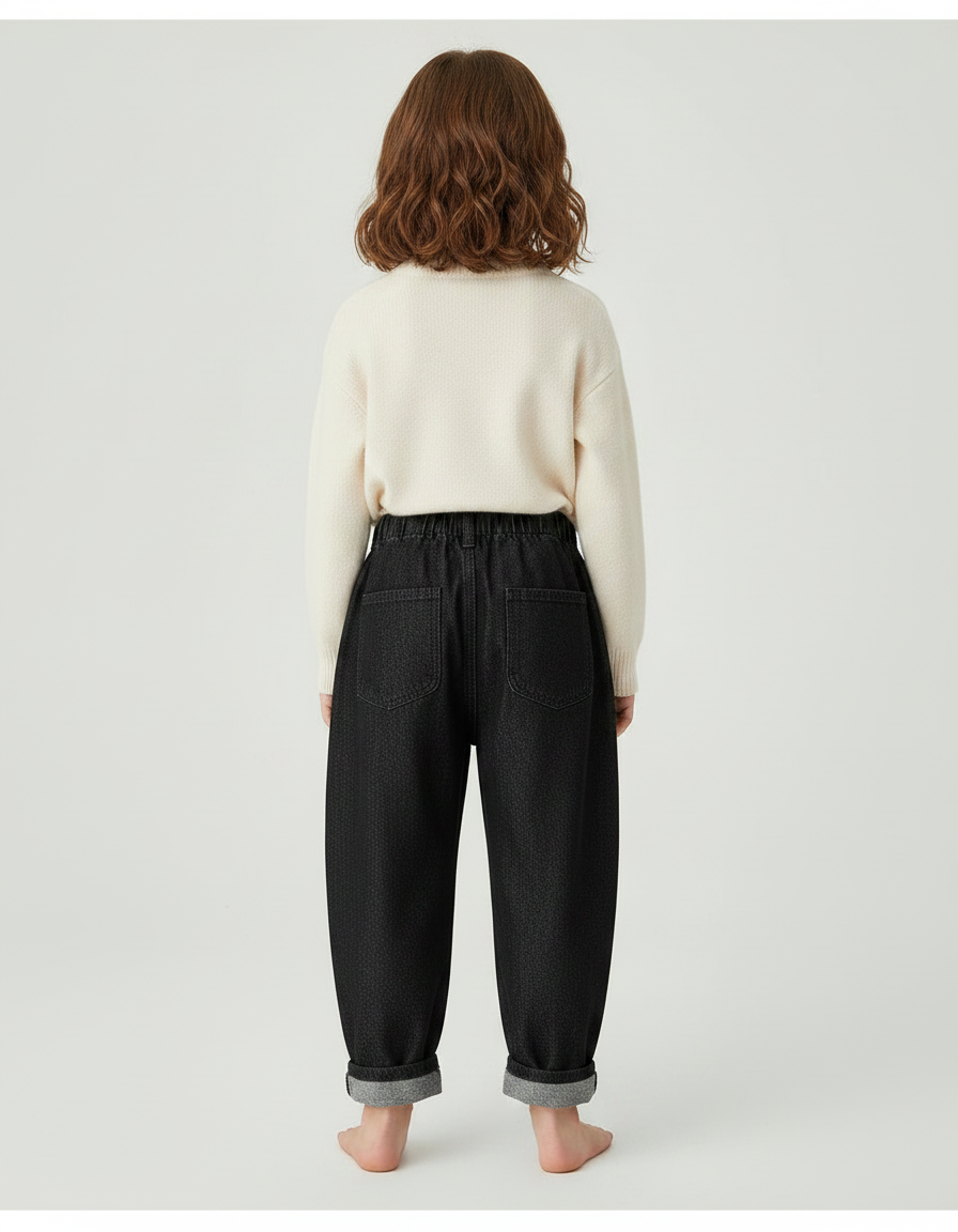 Pantalon Noir Denim Harem Ample Enfant - Jean - vue 2