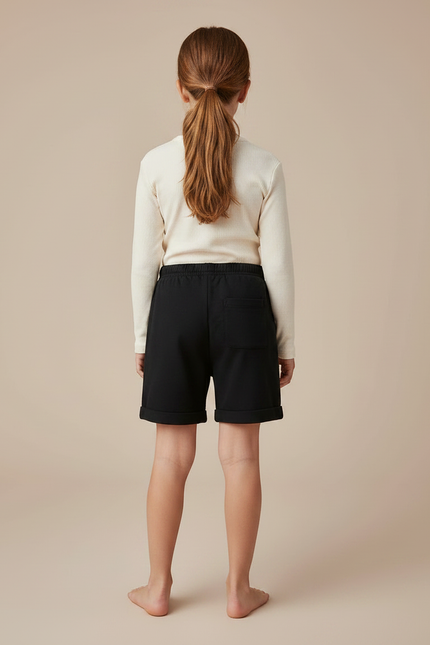 Pantalon Noir Court Coton Confortable Enfant - Molleton - vue 2