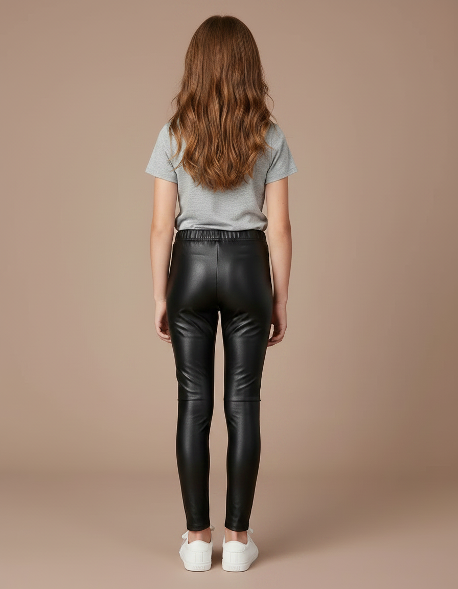 Pantalon Noir Similicuir Fille Moulant Hiver - Simili cuir - vue 2