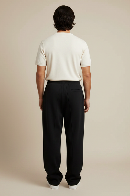 Pantalon Noir Ample Décontracté Homme Sport - Molleton - vue 2