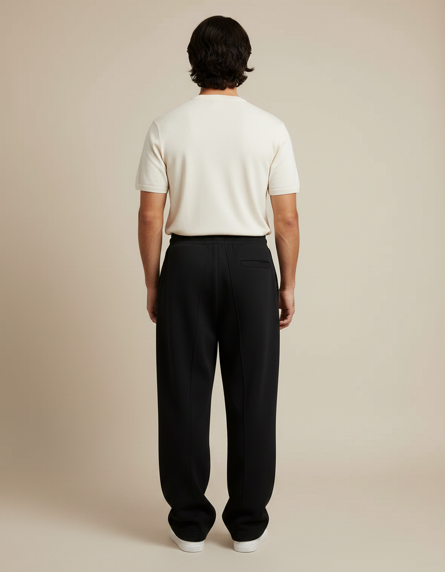 Pantalon Noir Ample Décontracté Homme Sport - Molleton - vue 2